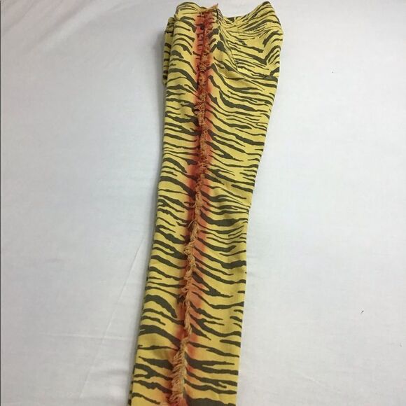 Current/Elliott Yellow Zebra Print Skinny Leg Jeans New With Tag Size 27 - Picture 11 of 15